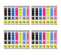 Go Inks 4 Lot de 6 Cartouches d'encre Noire supplémentaires pour remplacer Epson T0807 + T0801 Compatible/Non-OEM pour imprimantes Epson Stylus Photo (28 encres)