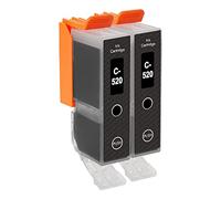 Go Inks C-520Bk Cartouches d'encre Noire Compatible pour remplacer Canon CLI-520Bk pour une utilisation avec les imprimantes Canon PIXMA (Lot de 2)