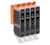 Go Inks 4 Cartouches d'encre Noire pour remplacer CLI-521Bk Compatible/Non-OEM pour PIXMA Imprimantes