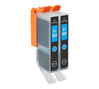 Go Inks C-521C Cartouches d'encre Compatible pour remplacer Canon CLI-521C pour une utilisation avec les imprimantes Canon PIXMA , Cyan (Lot de 2)