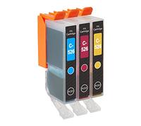 Go Inks C-526CMY-SET-1 Pack de 3 Cartouches d'encre Compatible avec Imprimante Canon Pixma Tricolor (Jaune, Magenta, Cyan)