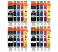 Go Inks Cartouches d'encre C-550 & C-551 - Remplacent PGI-550/CLI-551 pour Canon PIXMA - Lot de 20