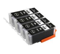 Go Inks C-550Bk Cartouches d'encre Noire Compatible pour remplacer Canon CLI-550Bk pour une utilisation avec les imprimantes Canon PIXMA (Paquet de 4)