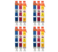 Go Inks Cartouches compatibles Canon CLI-571 (C/M/Y) - 12 pièces (4 Cyan/4 Magenta/4 Jaune) pour PIXMA - Non OEM