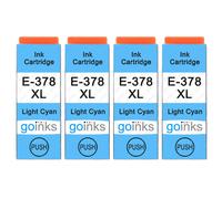 Go Inks Cartouches d'encre cyan clair compatibles 4x10,3 ml pour Epson 378XLLC - Expression Photo XP-8500/XP-8505