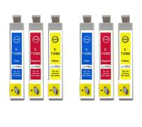 Go Inks - Ensemble de 6 cartouches d'encre compatibles Epson Stylus T0712/T0713/T0714 (C/M/Y) - 13,5 ml chacune