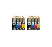Go Inks: Ensemble de 8 cartouches compatibles LC3217 (Noir x2, Cyan x2, Magenta x2, Jaune x2) pour imprimantes Brother MFC