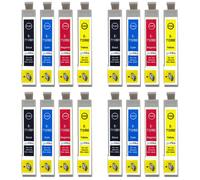 Go Inks Kit: 4 Cartouches d'Encre Compatibles Epson Stylus (T0711-T0714) Noir/Cyan/Magenta/Jaune - 15ml/13,5ml