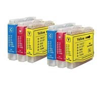Go Inks Lot de 2 Cartouches C/M/Y pour remplacer Brother LC970 & LC1000 Compatible/Non-OEM pour imprimantes Brother DCP, MFC, FAX (6 encres)