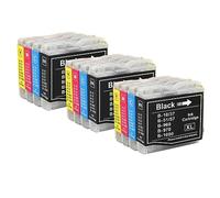 Go Inks® Lot de 3 Cartouches d'encre compatibles Brother LC970 et LC1000 pour imprimantes Brother DCP, MFC, FAX (12 encres)