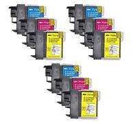 Go Inks 3 Ensemble de 3 C/M/Y Cartouches d'encre à remplacer Brother LC980 & LC1100 Compatible/Non-OEM pour Brother DCP et MFC Imprimantes (9 Encres)