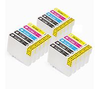 Go Inks Lot de 3 Cartouches d'encre compatibles T0715 + T0711 T0711 T0712 T0713 T0714 pour imprimantes Epson Stylus 15 ML et 13,5 ML Noir/Cyan/Magenta/Jaune