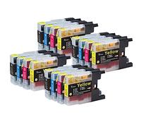 Go Inks Lot de 4 Cartouches d'encre compatibles Brother LC1240 et LC1220 Non OEM pour imprimantes Brother DCP & MFC (16 encres)