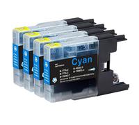 Go Inks® Lot de 4 Cartouches d'encre Cyan pour remplacer Brother LC1280XLC Compatible/Non-OEM pour imprimantes Brother MFC