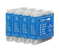 Go Inks Lot de 4 Cartouches d'encre Cyan pour remplacer Brother LC970C et LC1000C Compatible/Non-OEM pour imprimantes Brother DCP, MFC et FAX
