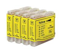 Go Inks Lot de 4 Cartouches d'encre Jaune remplaçant Les imprimantes Brother LC970Y et LC1000Y Non OEM pour imprimantes Brother DCP, MFC et FAX