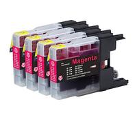 Go Inks Lot de 4 Cartouches d'encre Magenta pour remplacer Brother LC1240M Compatible avec Les imprimantes Brother DCP et MFC