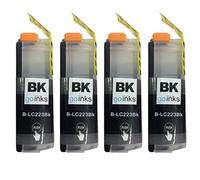 Go Inks Lot de 4 Cartouches d'encre Noire pour remplacer Brother LC223Bk Compatible/Non-OEM pour imprimantes Brother DCP et MFC