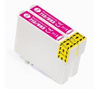 Go Inks T0713 Lot de 2 Cartouches d'encre Magenta de Rechange pour imprimantes Epson Stylus 13,5 ML