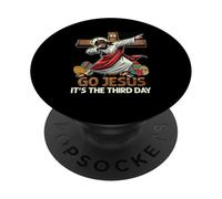 Go Jesus It's The Third Day Funny Dabbing Jesus Easter Day PopSockets PopGrip Adhésif