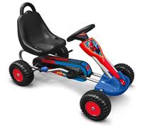 Go Kart à pédales Spiderman 89cm x 52cm SM250001, Bleu-Vert-Gris-Noir