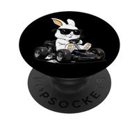 Go Kart Racing Gokart Racer Kart Lapin de Pâques PopSockets PopGrip Adhésif