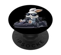 Go Kart Racing Gokart Racer Kart Lapin de Pâques PopSockets PopGrip Adhésif