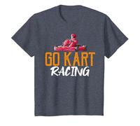 Go Kart Racing, Karting Racer électrique Tout-Terrain T-Shirt, Enfant, Bleu Chiné, 10 Ans