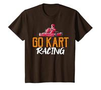 Go Kart Racing, Karting Racer électrique Tout-Terrain T-Shirt, Enfant, Marron, 10 Ans