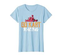 Go Kart Racing, Karting Racer électrique Tout-Terrain T-Shirt, Femme, Bleu Céleste, S