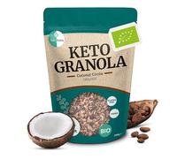 Go-Keto BIO Keto Granola Coconut Chocolate 290g - Muesli Keto pour un petit déjeuner Keto, avec chips de noix de coco, noix, graines de tournesol & pépins de courge, végétalien, sans gluten