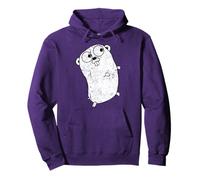 Go Language Grunge Logo Gopher Sweat à Capuche