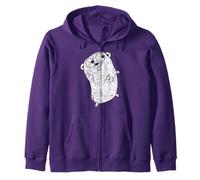 Go Language Grunge Logo Gopher Sweat à Capuche