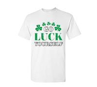 Go Luck Yourself White Yellow Black Red Mens Women T T-Shirts à Manches Courtes 100% Cotton St. Patrick's Day Offensive Funny Irish Mens Tee T-Shirts à Manches courtes74743(Small)