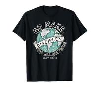 Go Make Disciples of All Nations, carte du monde rétro chrétienne T-Shirt