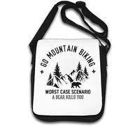 Go Mountain Biking Worst Case Scenario A Bear Kills You Sac à bandoulière Blanc