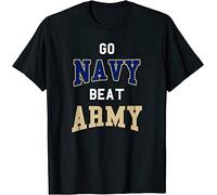 Go Navy Beat Army America's Game Sports Fan T-T-Shirts à Manches Courtes (Medium)