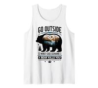 Go Outside Worst Case Bear Attack Funny Shirt Débardeur