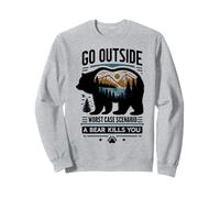 Go Outside Worst Case Bear Attack Funny Shirt Sweatshirt