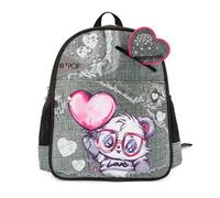 Go Pop - Sac à dos maternelle Panderful avec grand compartiment central, tirette personnalisée, bretelles rembourrées et poignée 25,5 x 34,5 x 11,5 cm