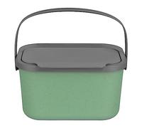 Go Practic Poubelle de cuisine bio de 4,5 l - Poubelle à compost - Poubelle de cuisine - Vert/gris - Avec couvercle - Pour déchets de fruits et légumes - Poubelle bio pour la séparation des déchets
