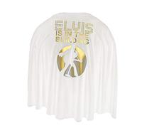 Go T-shirts Déguisement cape blanche pour adulte The King Is In The Building Rock & Roll années 1940 et 1950 Longueur 61 cm