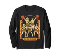 Go to Hell! Skull Cheerleader Retro Funny Adult Humor Manche Longue