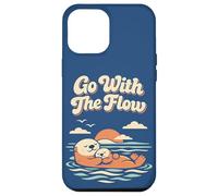 Go with The Flow Cute Sea Otter Retro Animal Coque pour iPhone 12 Pro Max