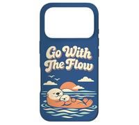 Go with The Flow Cute Sea Otter Retro Animal Coque pour iPhone 17 Pro