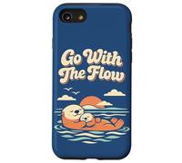 Go with The Flow Cute Sea Otter Retro Animal Coque pour iPhone SE (2020) / 7/8