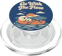 Go with The Flow Cute Sea Otter Retro Animal PopSockets PopGrip pour MagSafe