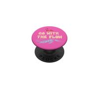 Go with The Flow Pink Flamingo Summer Vibes Beach Vacation PopSockets PopGrip Adhésif