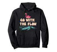 Go with The Flow Pink Flamingo Summer Vibes Beach Vacation Sweat à Capuche