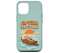 Go with The Flow Sea Otter Retro Animal Coque pour iPhone 12/12 Pro
